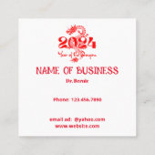 2024 Jaar van de Draak Rood Afsprakenkaartje (Achterkant)