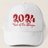2024 JAAR VAN DE DRAAK ROOD TRUCKER PET (Voorkant)