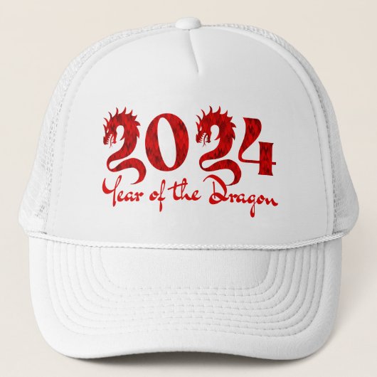 2024 JAAR VAN DE DRAAK ROOD TRUCKER PET (Voorkant)