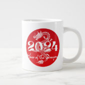 2024 Jaar van de draak rood wit Grote Koffiekop (Rechts)