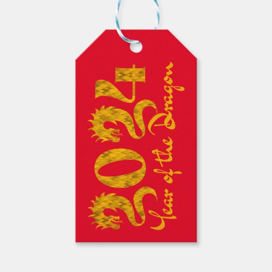 2024 JAAR VAN DE DRAGON GOUD CADEAULABEL (Voorkant)