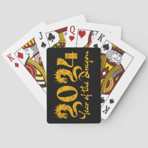 2024 JAAR VAN DE DRAGON GOUD POKERKAARTEN
