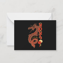 2024 Jaar van de Dragon Note Cards Notitiekaartje