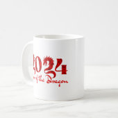 2024 JAAR VAN DE DRAGON RODE KOFFIEMOK (Voorkant links)