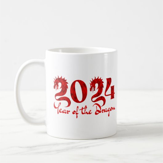 2024 JAAR VAN DE DRAGON RODE KOFFIEMOK (Links)