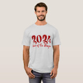 2024 JAAR VAN DE DRAGON RODE T-SHIRT (Voorkant volledig)