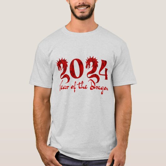 2024 JAAR VAN DE DRAGON RODE T-SHIRT (Voorkant)