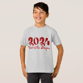 2024 JAAR VAN DE DRAGON RODE T-SHIRT (Voorkant volledig)