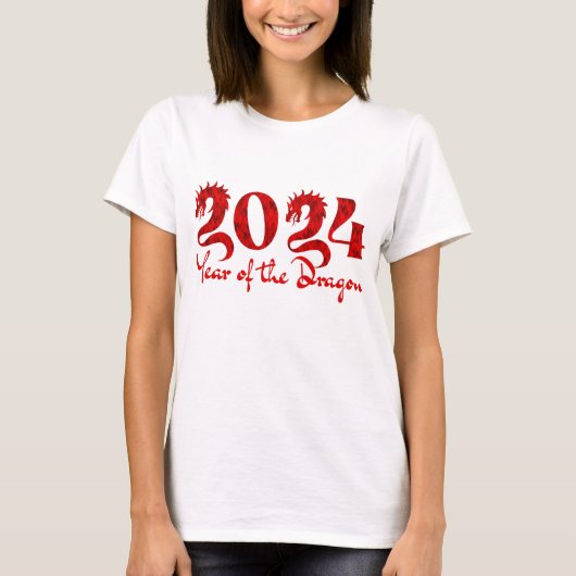2024 JAAR VAN DE DRAGON RODE T-SHIRT (Voorkant)
