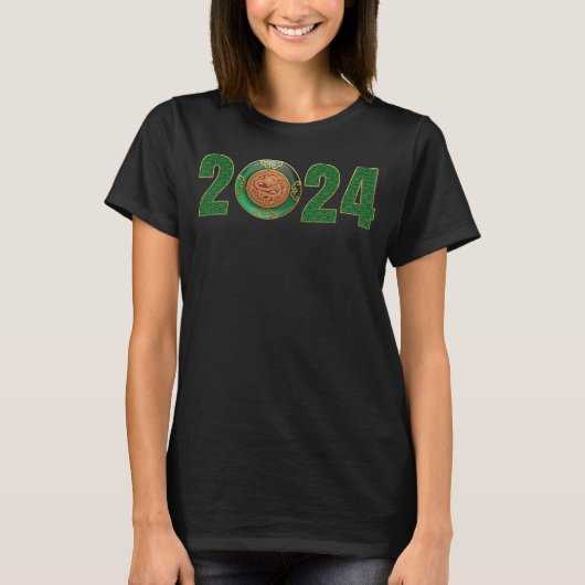 2024 Jade Chinees Nieuwjaar van de Dragon T-Shirt (Voorkant)