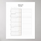2024 januari - juni blokkalender Wall Poster (Voorkant)