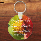 2024 JW asamblea Prediquemos dalia roja Sleutelhanger (Voorkant)