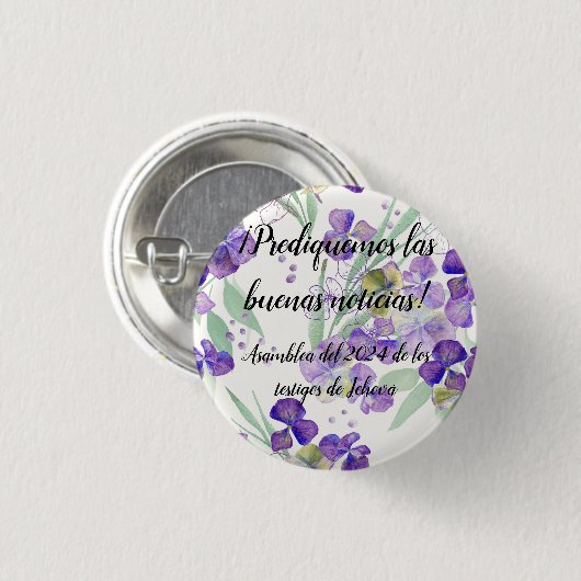 2024 JW asamblea Prediquemos flores Ronde Button 3,2 Cm (Voorkant /achterkant)