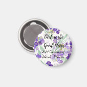 2024 JW Convention Hydrangea petals customizable Magneet (Voorkant / Achterkant)