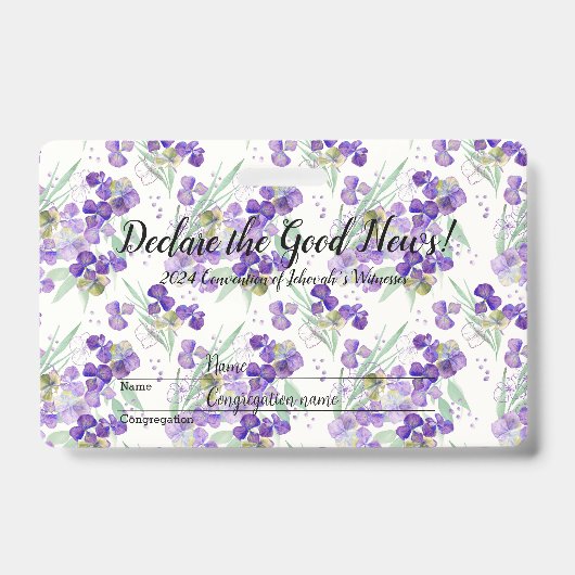 2024 JW convention Hydrangeas Badge (Voorzijde)