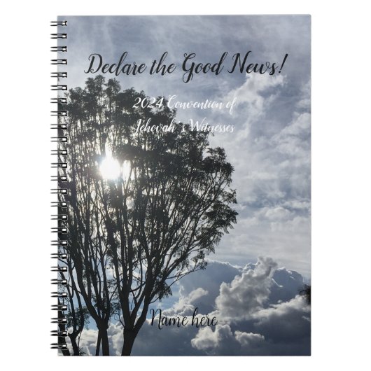 2024 JW Convention sunlight with name Notitieboek (Voorkant)