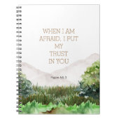 2024 JW Jaar Tekst Psalm 56:3 Bos Waterverf Notitieboek (Voorkant)