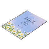 2024 JW Jaar Tekst Psalm 56:3 wit bloemig Notitieboek (Linkerzijde)