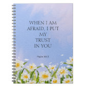 2024 JW Jaar Tekst Psalm 56:3 wit bloemig Notitieboek (Voorkant)