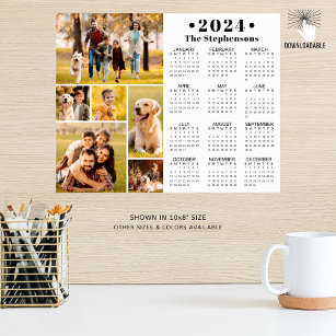 2024 Kalender 6 Fotocollage gepersonaliseerd Poste Poster