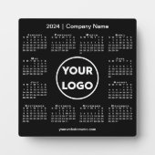 2024 Kalender Bedrijf Logo Black Business Fotoplaat (Voorkant)