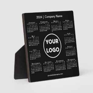 2024 Kalender Bedrijf Logo Black Business Fotoplaat