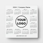 2024 Kalender Bedrijf Logo Business Desktop Fotoplaat (Voorkant)