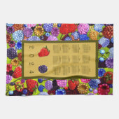 2024 Kalender Berries Border Blackberry Strawberry Theedoek (Horizontaal)