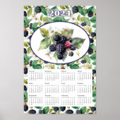 2024 Kalender Blackberry's Waterverf Poster (Voorkant)