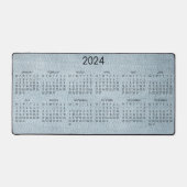2024 Kalender Blauw Denim Foto Bureaumat (Voorkant)