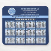 2024 Kalender Blauw Gemakkelijk Custom Business Lo Muismat (Voorkant)