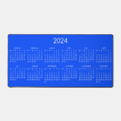 2024 Kalender Blauwe Kleur Achtergrond Bureaumat (Voorkant)