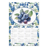 2024 Kalender  Blueberries Waterverf Foto Afdruk (Voorkant)