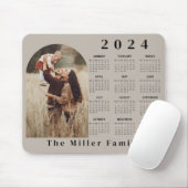 2024 Kalender boho modern 1 foto elegant beige Muismat (Met muis)