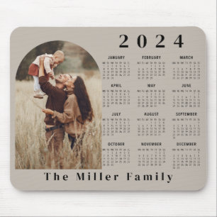 2024 Kalender boho modern 1 foto elegant beige Muismat