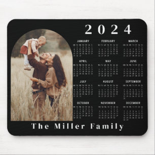 2024 Kalender boho modern 1 foto zwart minimalist Muismat