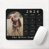 2024 Kalender boho modern 1 foto zwart minimalist Muismat (Met muis)