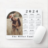 2024 Kalender boho modern 1 foto zwart wit Muismat (Met muis)
