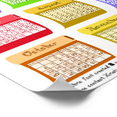 2024 Kalender Bolts Stoffen Font Tekens Poster (Hoek)