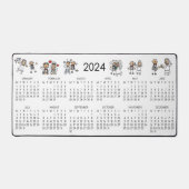 2024 Kalender Bruiloft Koppels Karakters Bureaumat (Voorkant)