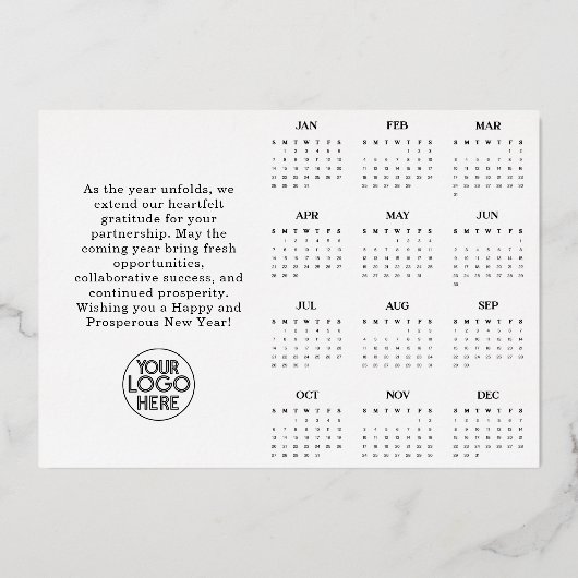 2024 Kalender Business Gelukkig Nieuwjaar Logo Folie Feestdagenkaart (Achterkant)
