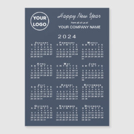 2024 Kalender Business Logo Navy Vakantie Magneet