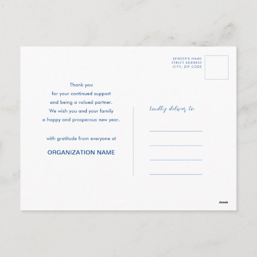 2024 Kalender Business Logo US Patriottisch Blauw  Feestdagenkaart (Achterkant)