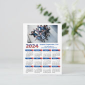 2024 Kalender Business Logo US Patriottisch Blauw  Feestdagenkaart (Staand voorkant)
