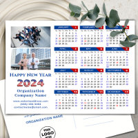 2024 Kalender Business Logo US Patriottisch Blauw