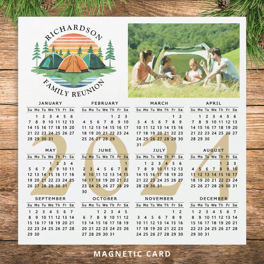 2024 Kalender Camping Familie Reünie Aangepaste Fo
