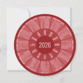 2024 Kalender Cirkel - groen rood geruit - Gelukki Feestdagenkaart (Voorkant)