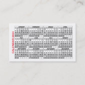 2024 Kalender Classic Visitekaartje Rode Streep (Voorkant)