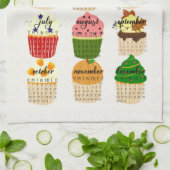 2024 Kalender Cupcake Keuken Theedoek (Gevouwen)