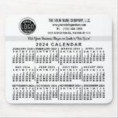2024 Kalender Custom Business Logo Naam Easy White Muismat (Voorkant)